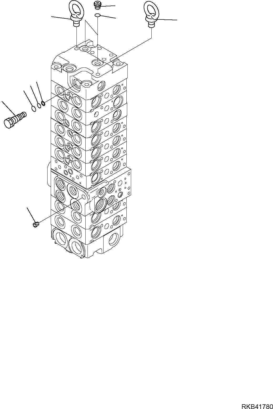 Komatsu parts book diagram for PC50MR-2 S/N F00103 AND UP: CONTROL VALVE (19/22)