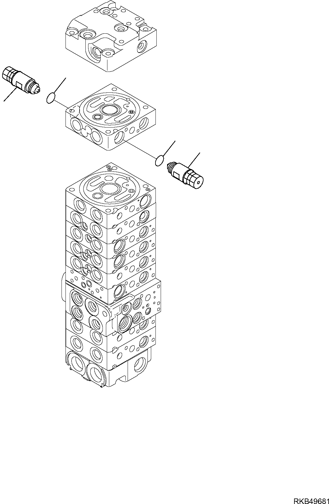 Komatsu parts book diagram for PC50MR-2 S/N F00103 AND UP: CONTROL VALVE (SAFETY VALVE) (FOR ATTACHMENT CONTROL VALVE)
