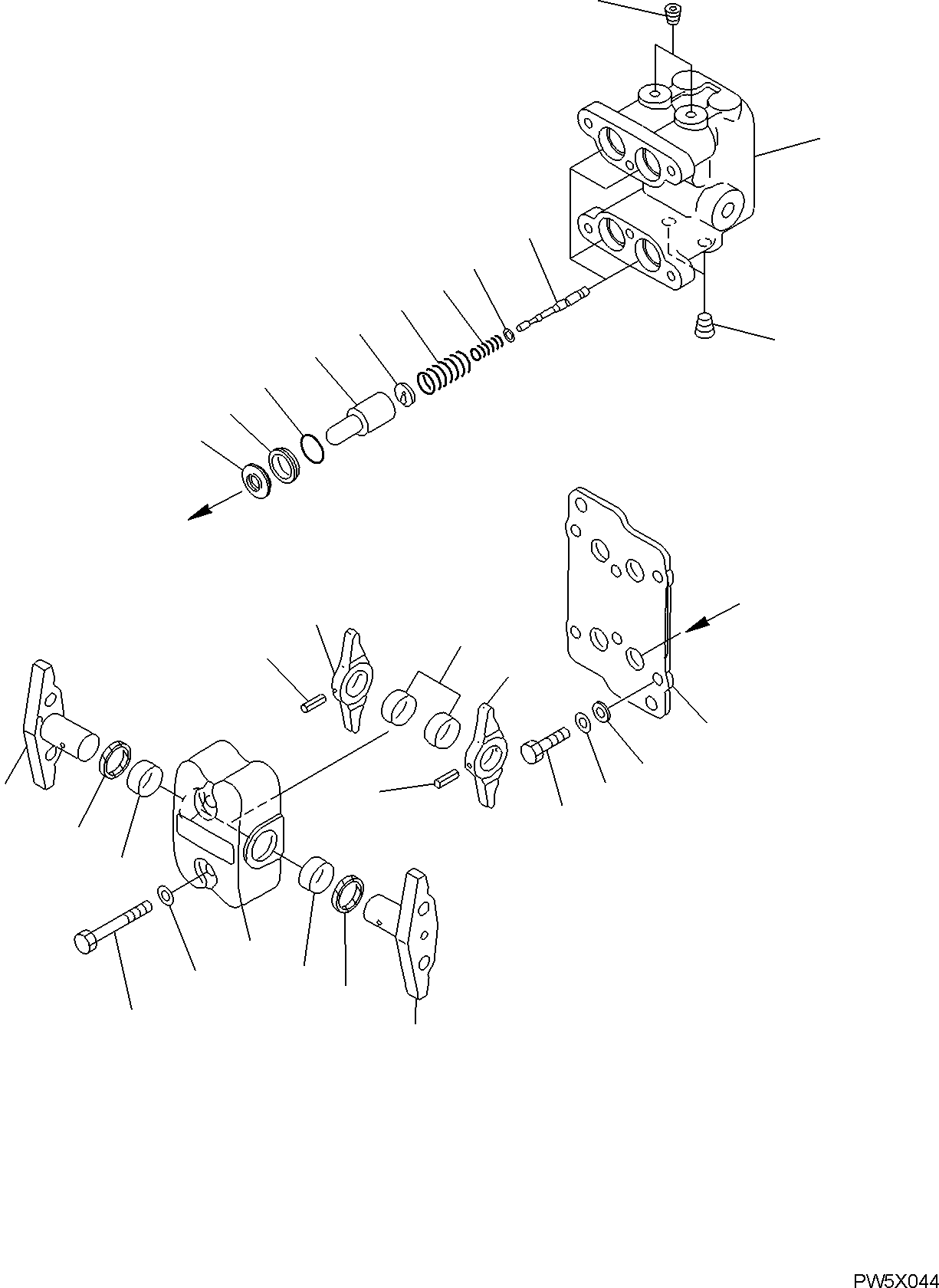 Komatsu parts book diagram for PC50MR-2 S/N F00103 AND UP: PPC VALVE (TRAVEL)