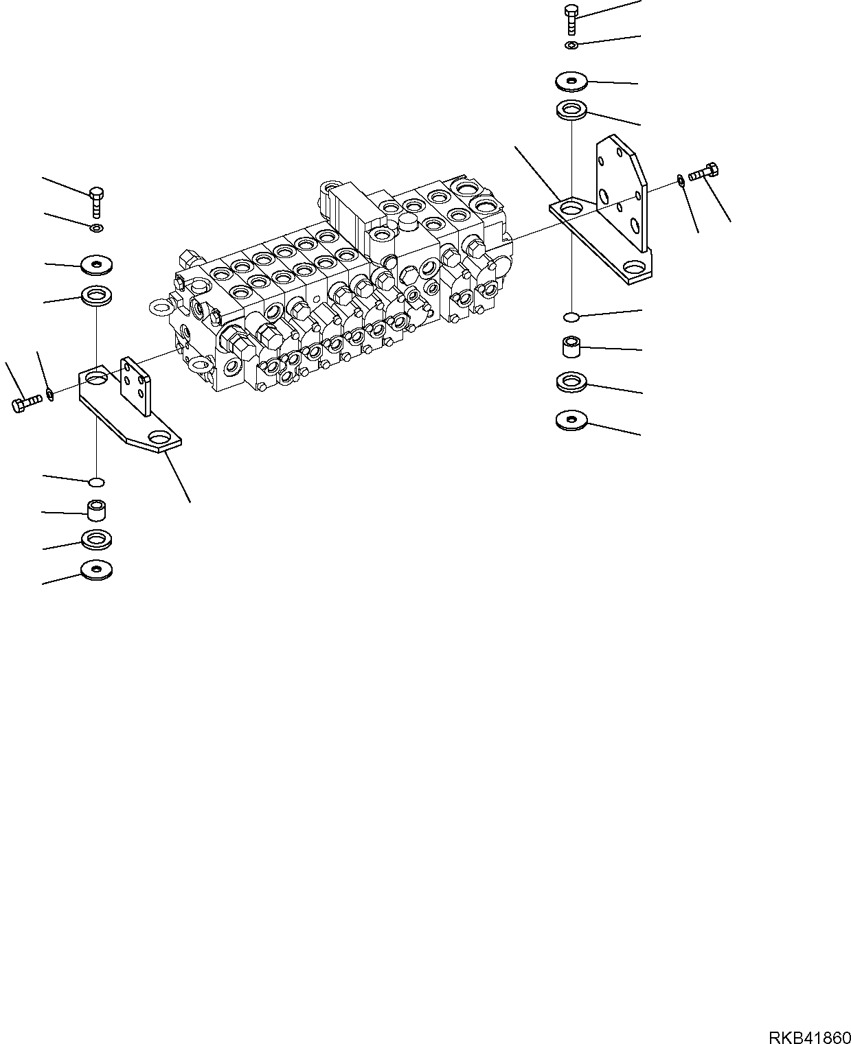 Komatsu parts book diagram for PC50MR-2 S/N F00103 AND UP: CONTROL VALVE (FIXING PARTS)