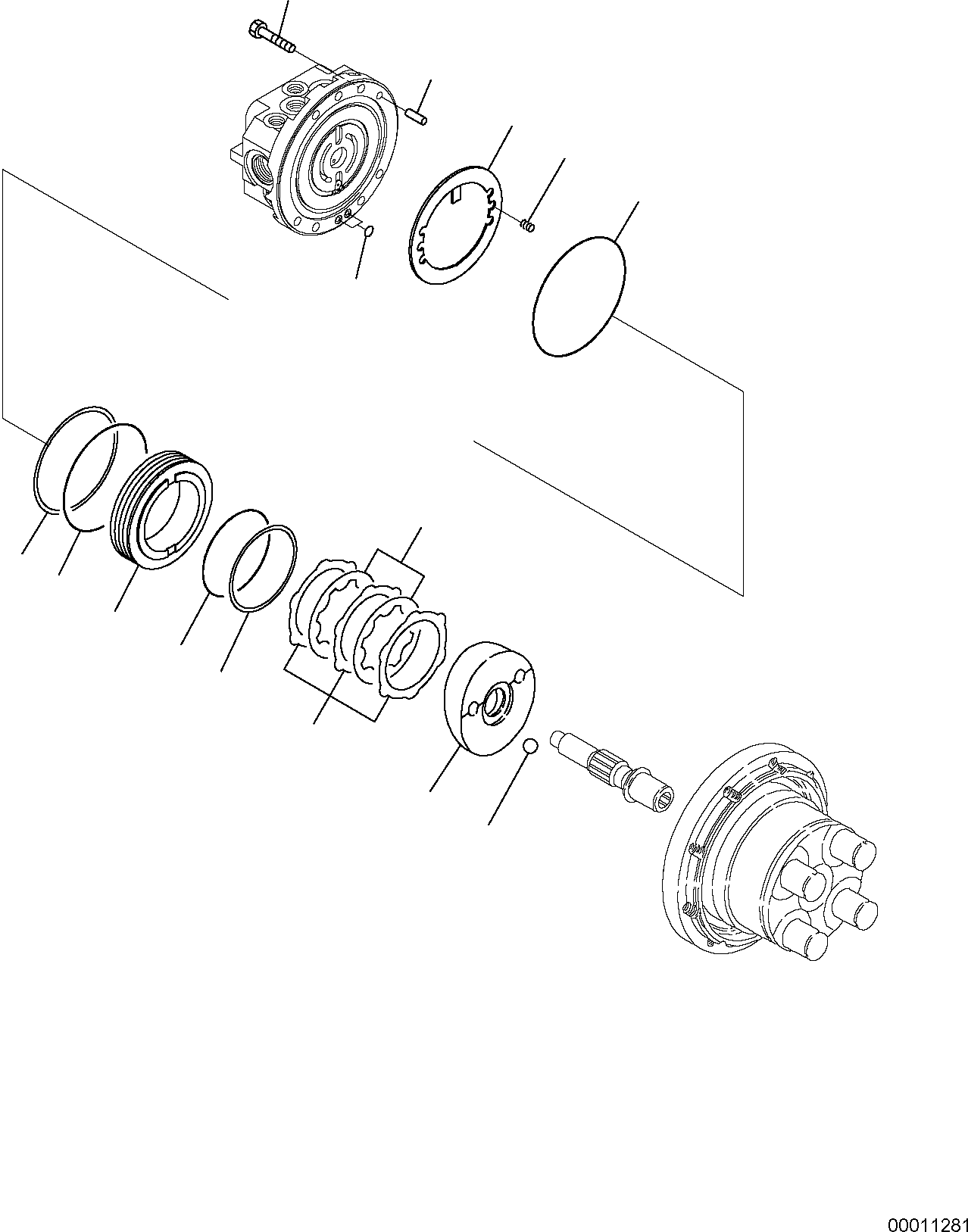 Komatsu parts book diagram for PC50MR-2 S/N F00103 AND UP: TRAVEL MOTOR (3/3)
