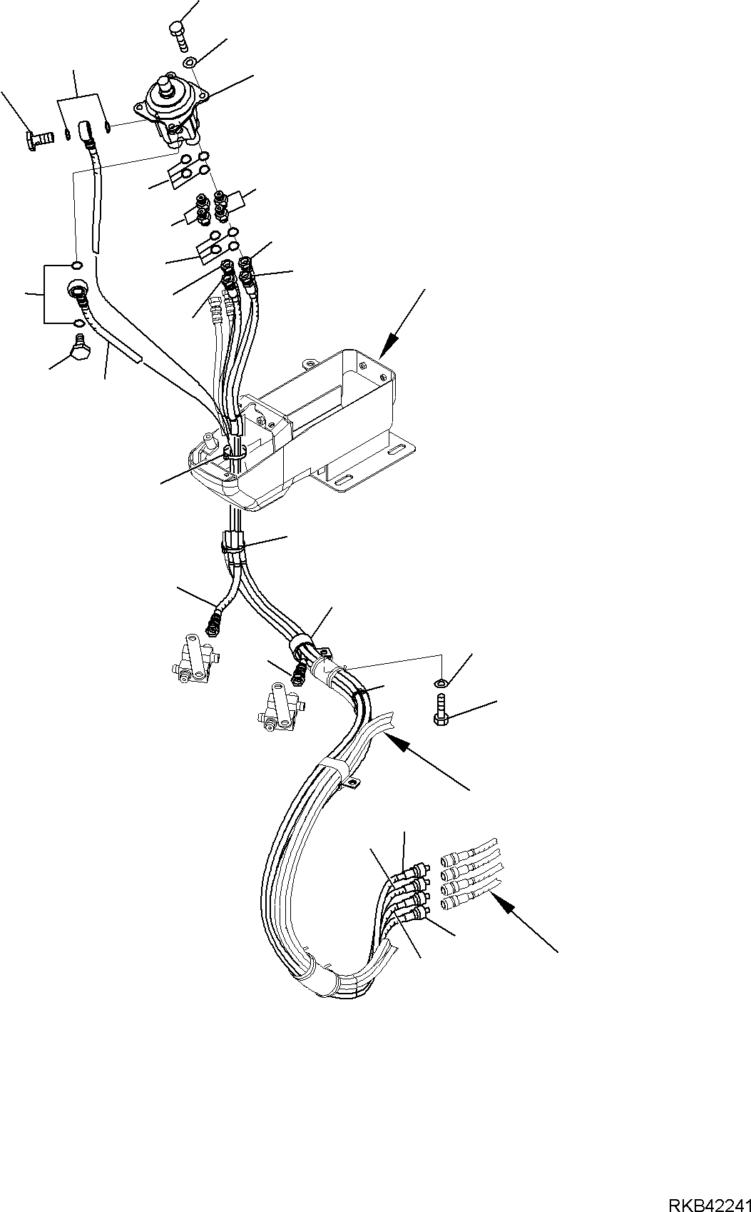 Komatsu parts book diagram for PC50MR-2 S/N F00103 AND UP: HYDRAULIC PIPING (R.H. SERVOCONTROL LINE) (CANOPY)