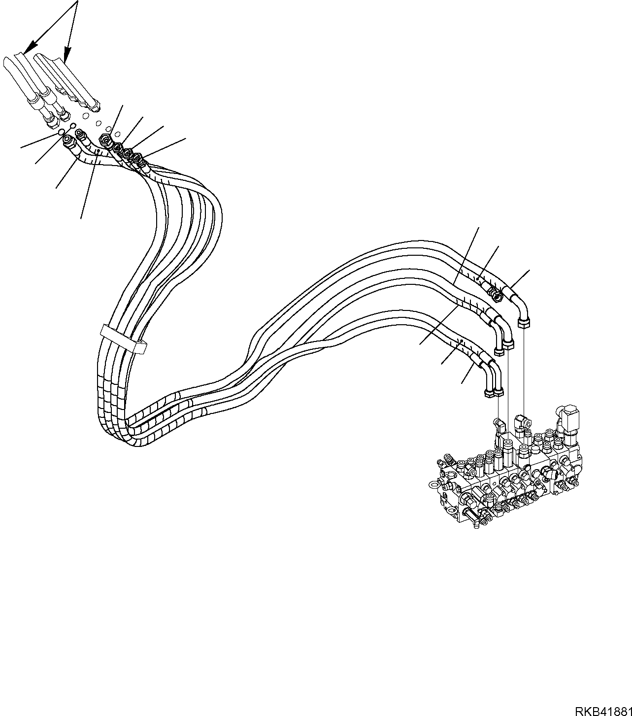 Komatsu parts book diagram for PC50MR-2 S/N F00103 AND UP: HYDRAULIC PIPING (ACTUATOR LINE) (2/3)