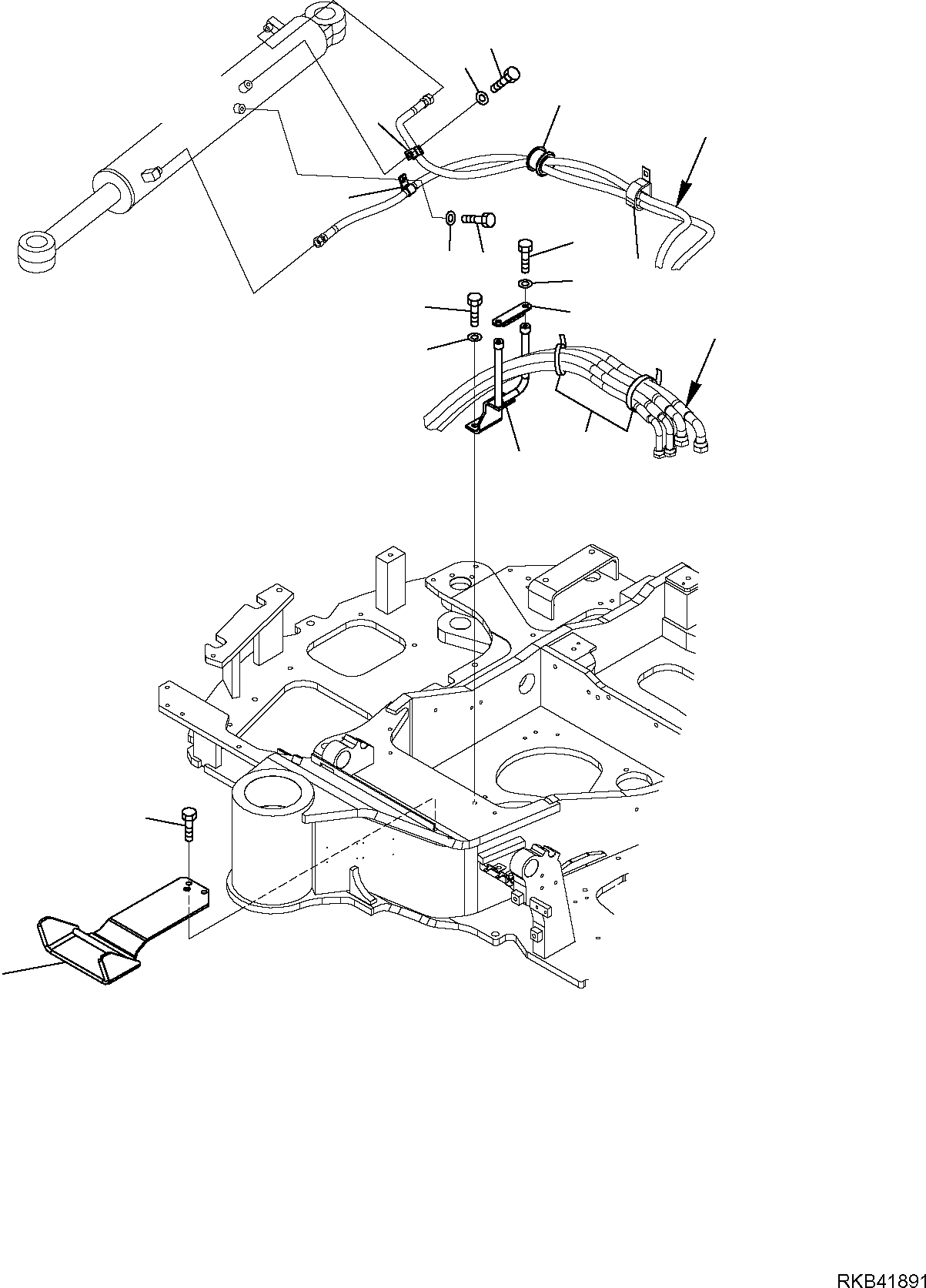 Komatsu parts book diagram for PC50MR-2 S/N F00103 AND UP: HYDRAULIC PIPING (3RD HYDRAULIC LINE) (3/3)