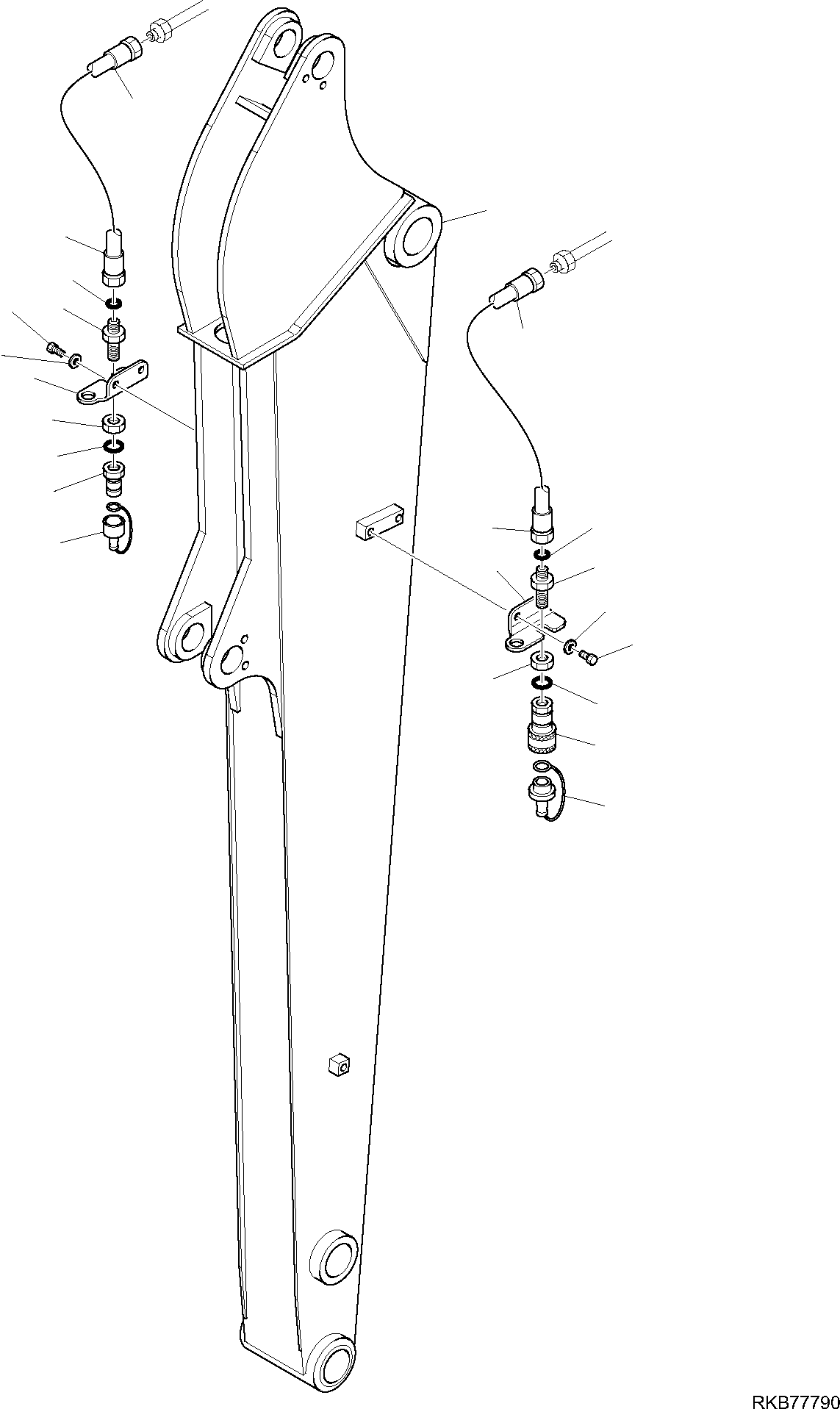 Komatsu parts book diagram for PC50MR-2 S/N F00103 AND UP: HYDRAULIC PIPING (ATTACHMENT LINE) (3/3) (BOELS SPEC.)