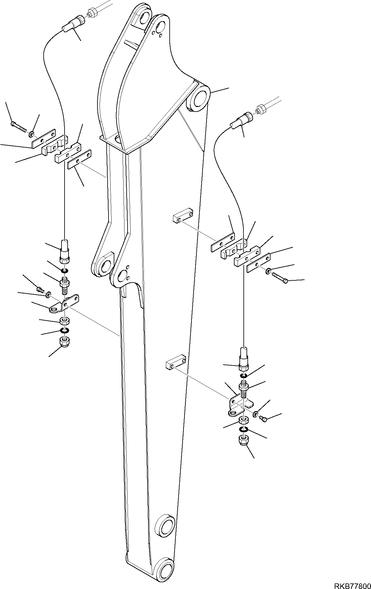 Komatsu parts book diagram for PC50MR-2 S/N F00103 AND UP: HYDRAULIC PIPING (ATTACHMENT LINE) (3/3) (HE SERVICE SPEC.)