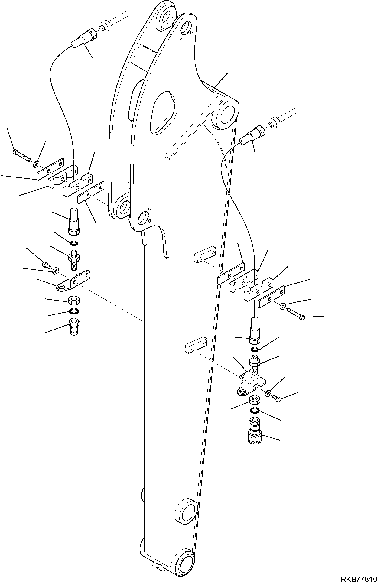 Komatsu parts book diagram for PC50MR-2 S/N F00103 AND UP: HYDRAULIC PIPING (ATTACHMENT LINE) (3/3) (FLAT FACE COUPLING) (RENTAL SPEC.)