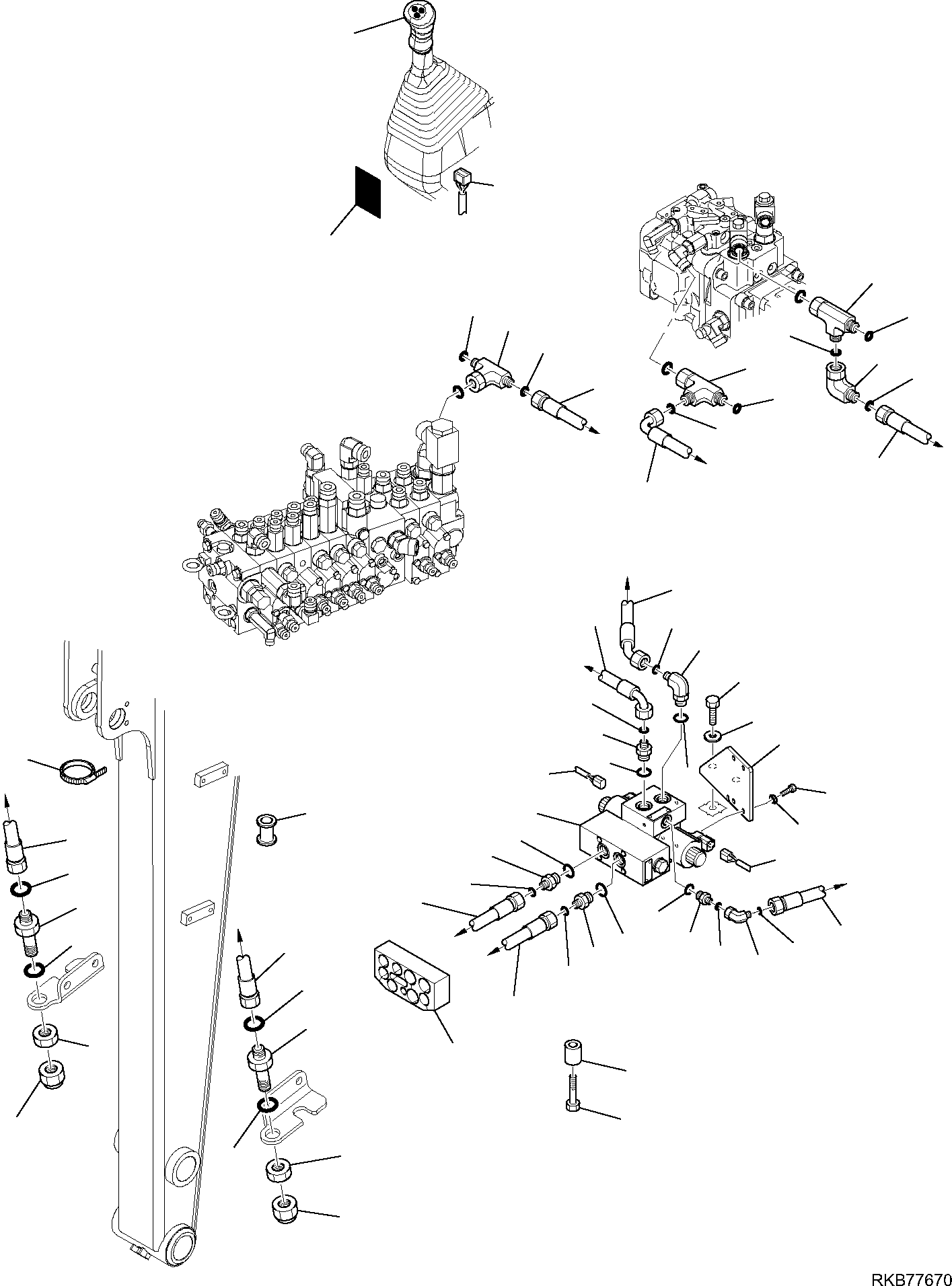 Komatsu parts book diagram for PC50MR-2 S/N F00103 AND UP: HYDRAULIC PIPING (2ND AUXILIARY LINE) (HE SERVICES SPEC.)