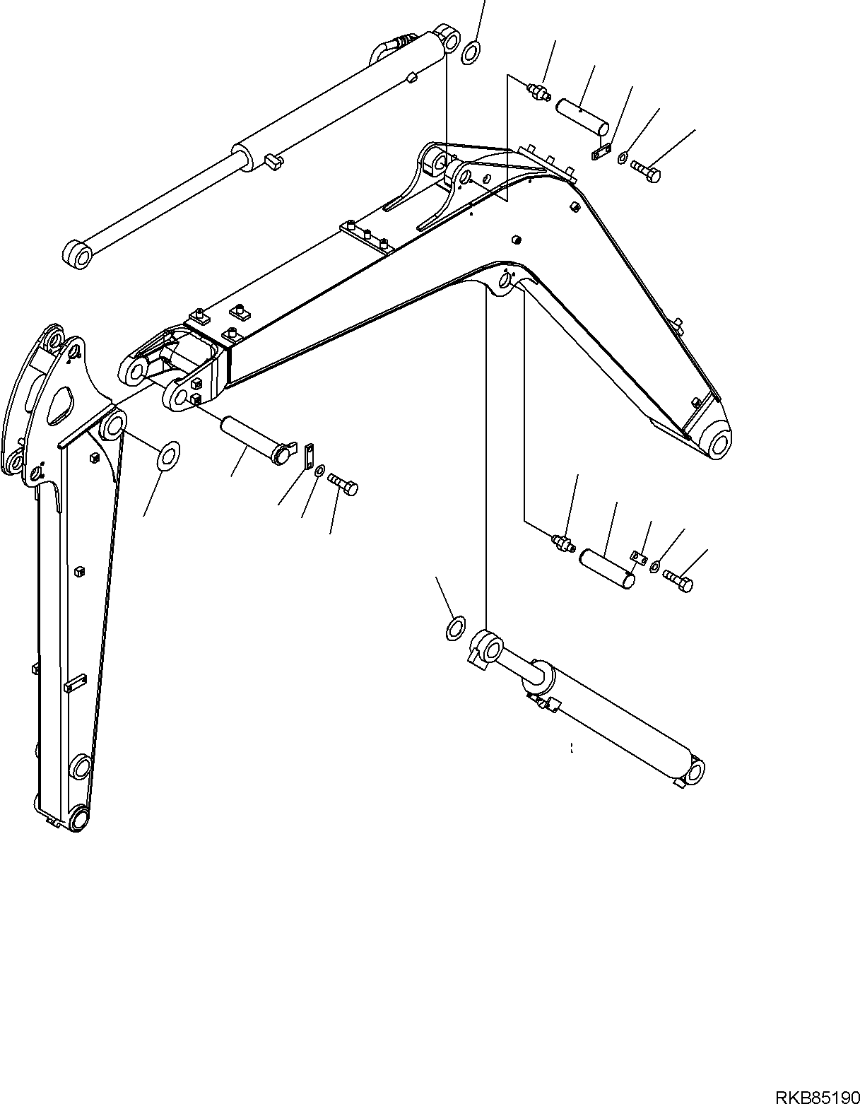 Komatsu parts book diagram for PC50MR-2 S/N F00103 AND UP: BOOM (2/2)