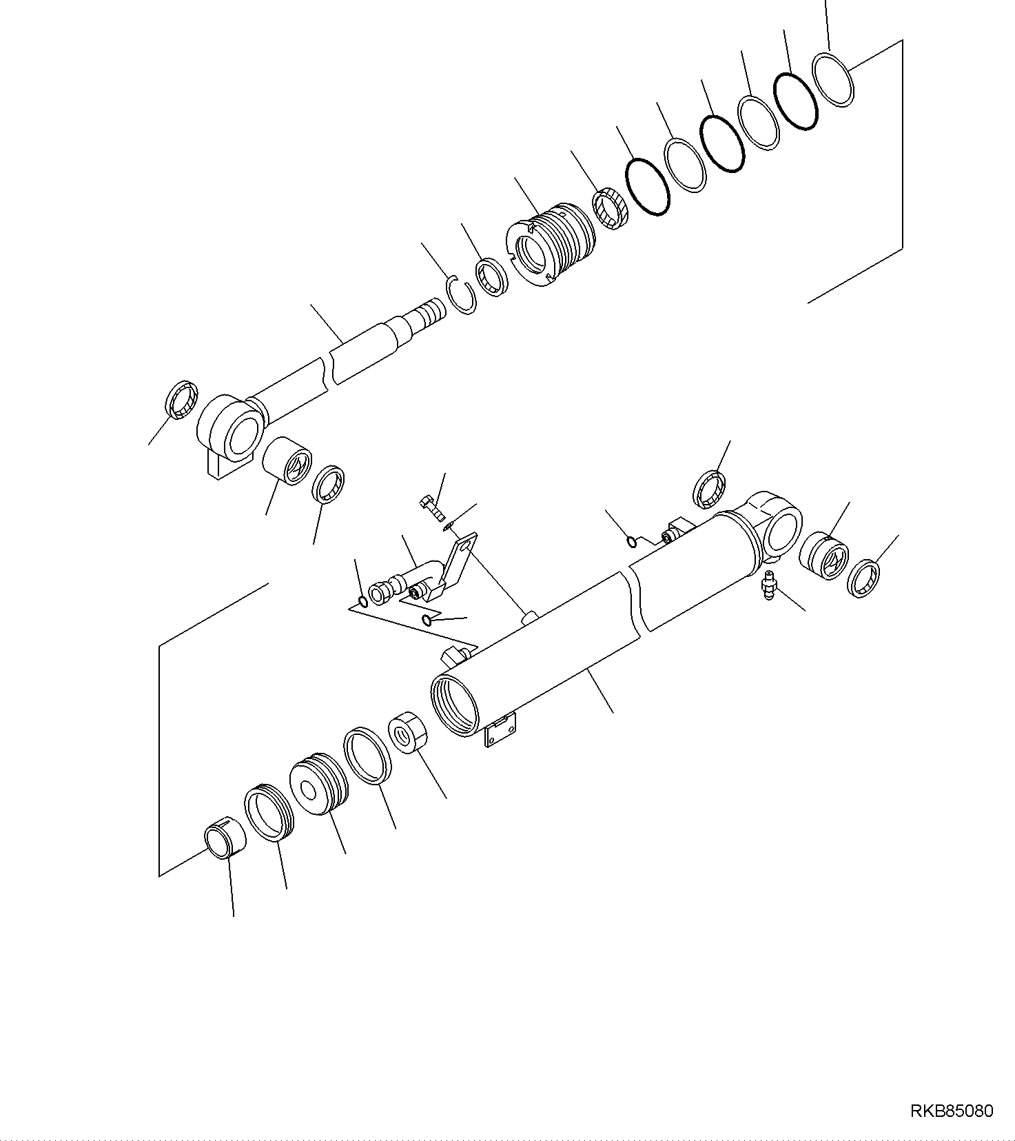 Komatsu parts book diagram for PC50MR-2 S/N F00103 AND UP: BOOM CYLINDER