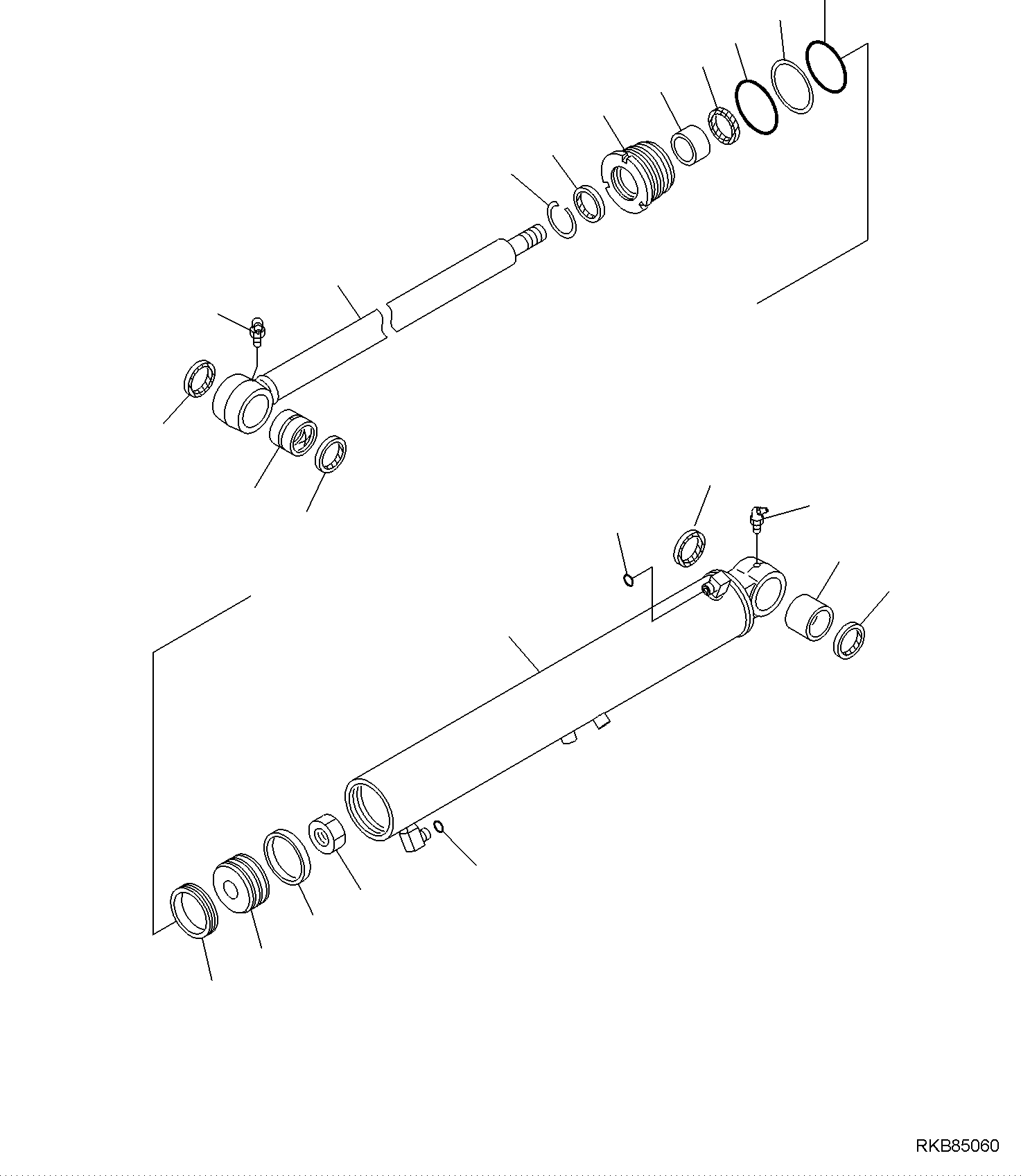 Komatsu parts book diagram for PC50MR-2 S/N F00103 AND UP: BOOM SWING CYLINDER