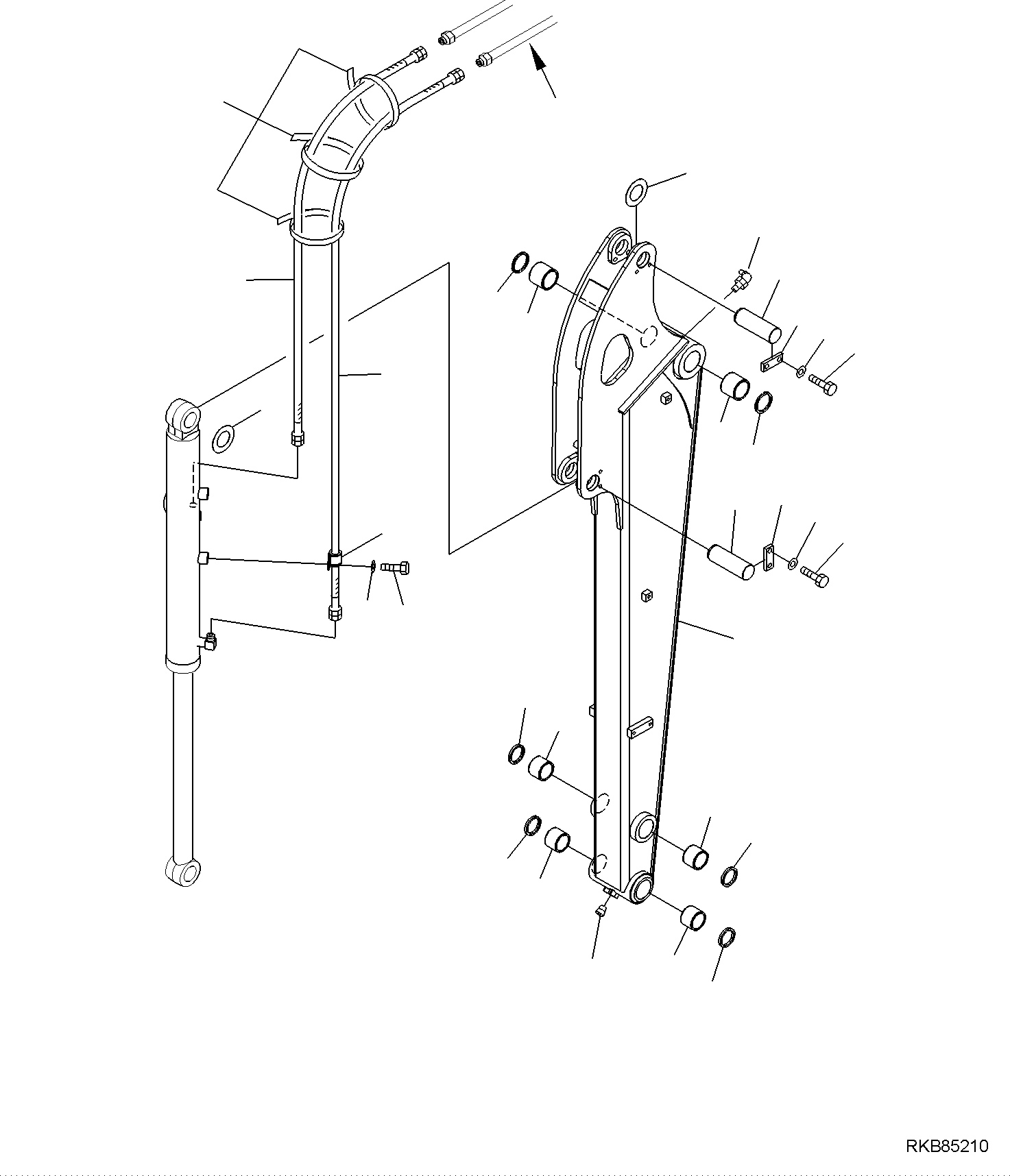 Komatsu parts book diagram for PC50MR-2 S/N F00103 AND UP: ARM (1/2)