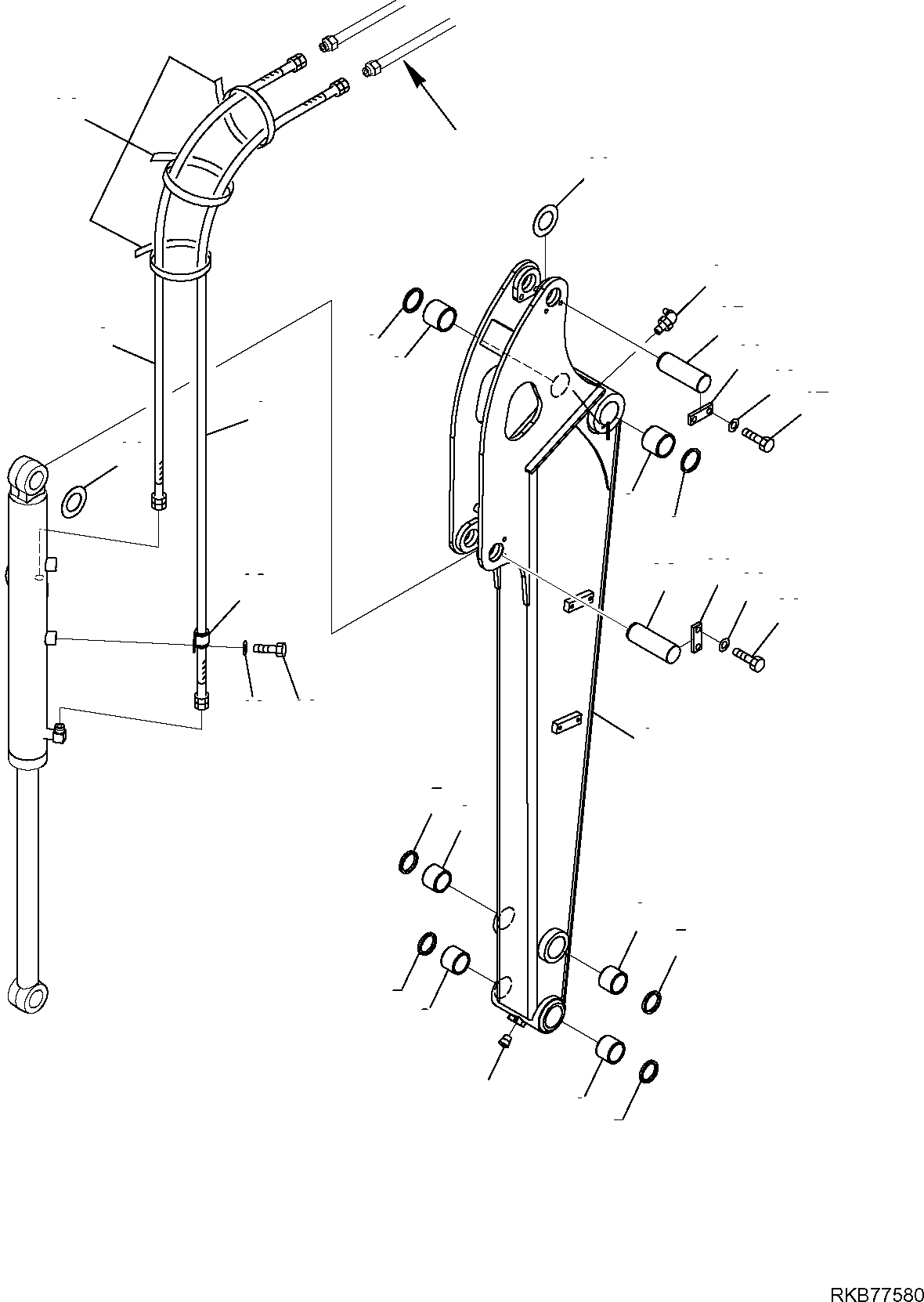 Komatsu parts book diagram for PC50MR-2 S/N F00103 AND UP: ARM (1/2) (COUPLING NEAR BUCKET PIN)