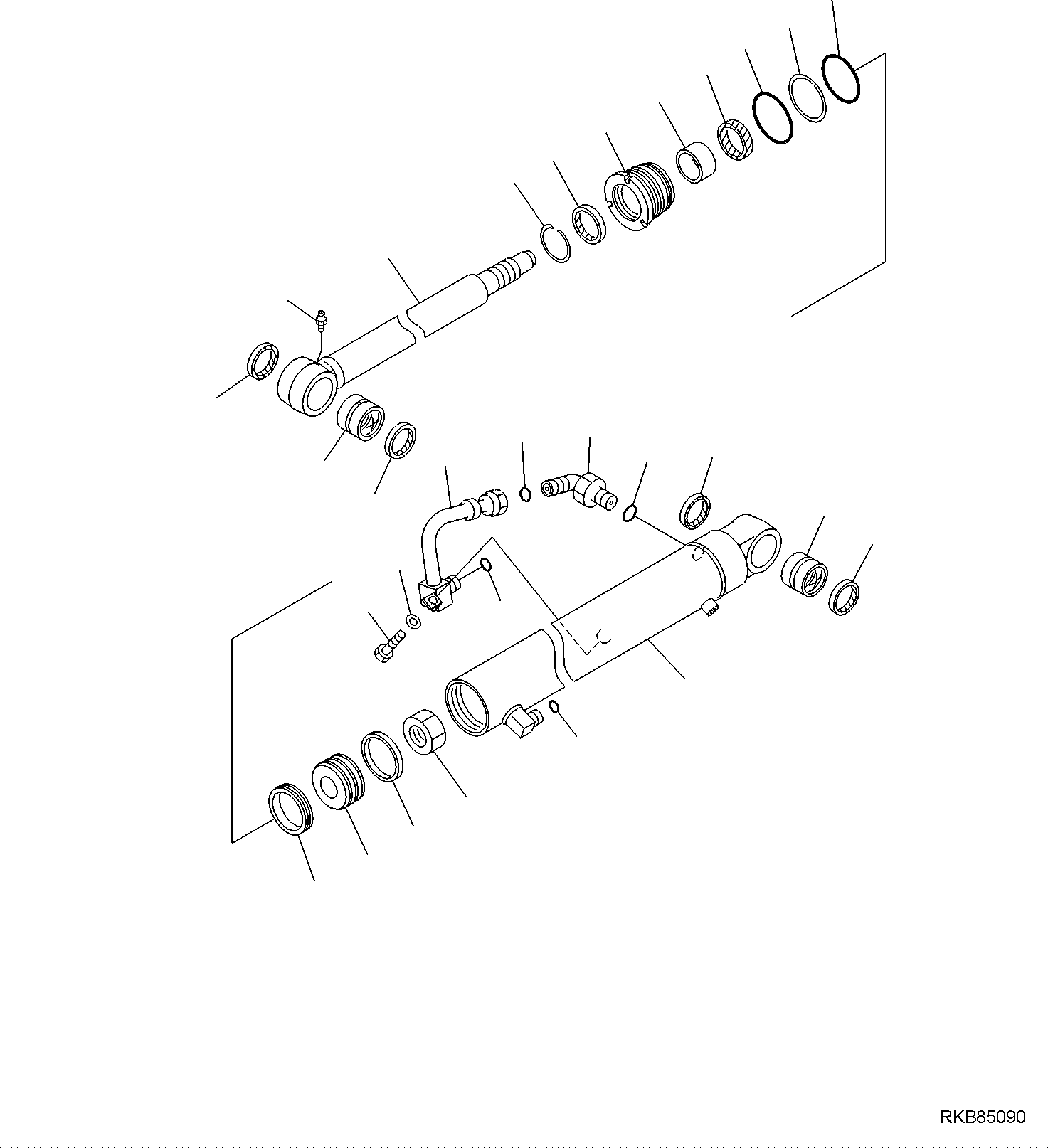 Komatsu parts book diagram for PC50MR-2 S/N F00103 AND UP: ARM CYLINDER