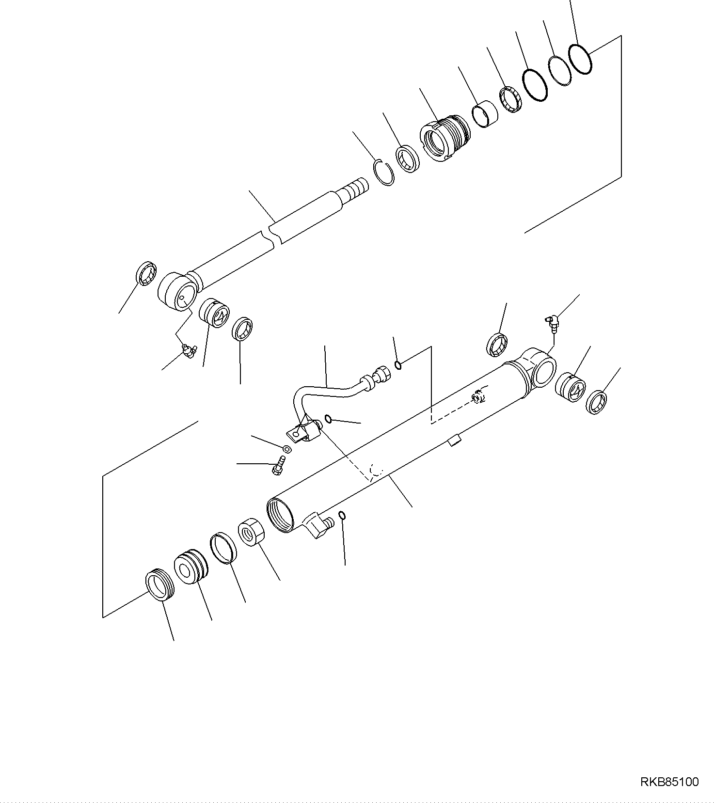 Komatsu parts book diagram for PC50MR-2 S/N F00103 AND UP: BUCKET CYLINDER