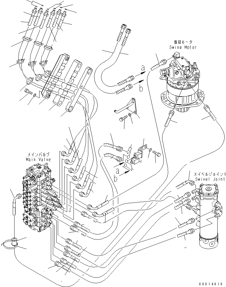 Komatsu parts book diagram for PC58UU-3 S/N 20001-UP: ACTUATOR LINE (FOR POWER TILT MECHA ANGLE BLADE)(#20848-)