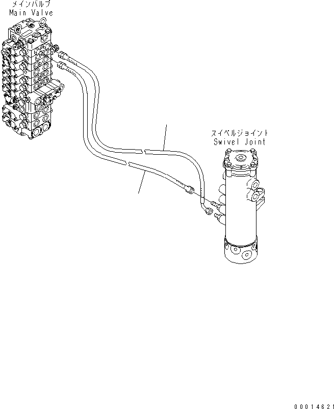 Komatsu parts book diagram for PC58UU-3 S/N 20001-UP: POWER TILT MECHA ANGLE BLADE LINE (UPPER)(#20848-)