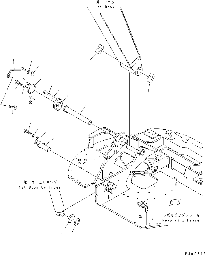 Komatsu parts book diagram for PC58UU-3 S/N 20001-UP: BOOM FOOT PIN