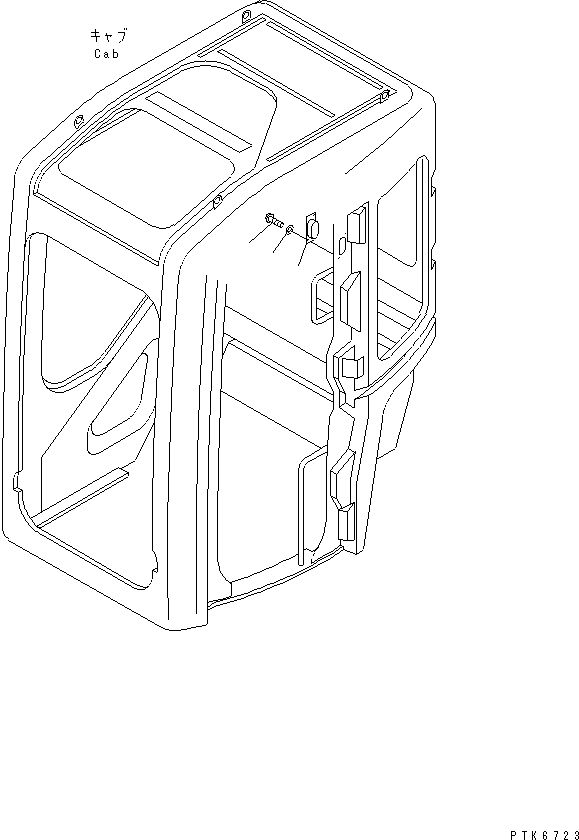 Komatsu parts book diagram for PC58UU-3 S/N 20001-UP: OPERATOR'S CAB (LAMP) (KOMTRAX)(#20424-)