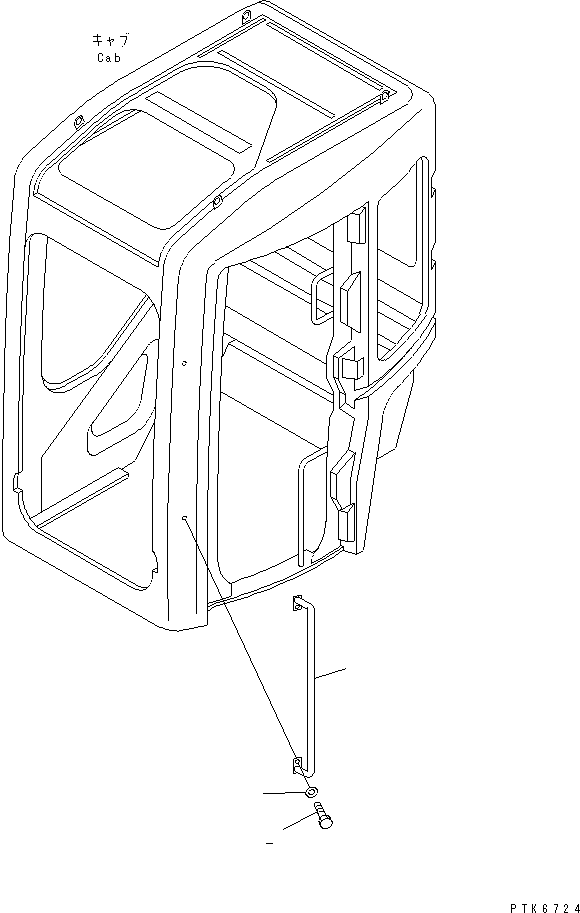 Komatsu parts book diagram for PC58UU-3 S/N 20001-UP: OPERATOR'S CAB (HANDLE)