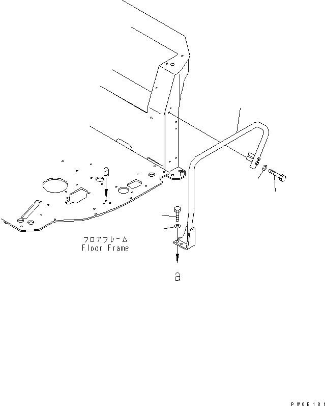 Komatsu parts book diagram for PC58UU-3 S/N 20001-UP: HAND RAIL (FOR TOPS CANOPY)