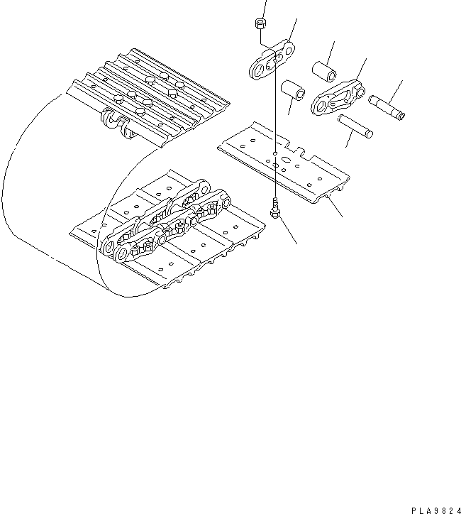 Komatsu parts book diagram for PC58UU-3 S/N 20001-UP: TRACK SHOE (FOR CITY PAD)(#22301-)