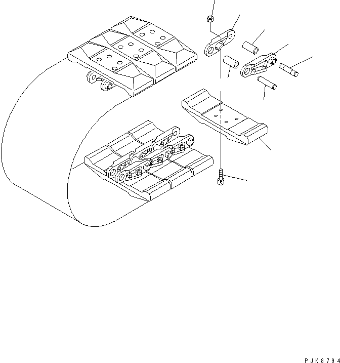 Komatsu parts book diagram for PC58UU-3 S/N 20001-UP: TRACK SHOE (STRENGTH ROAD LINEAR)(#20001-22300)