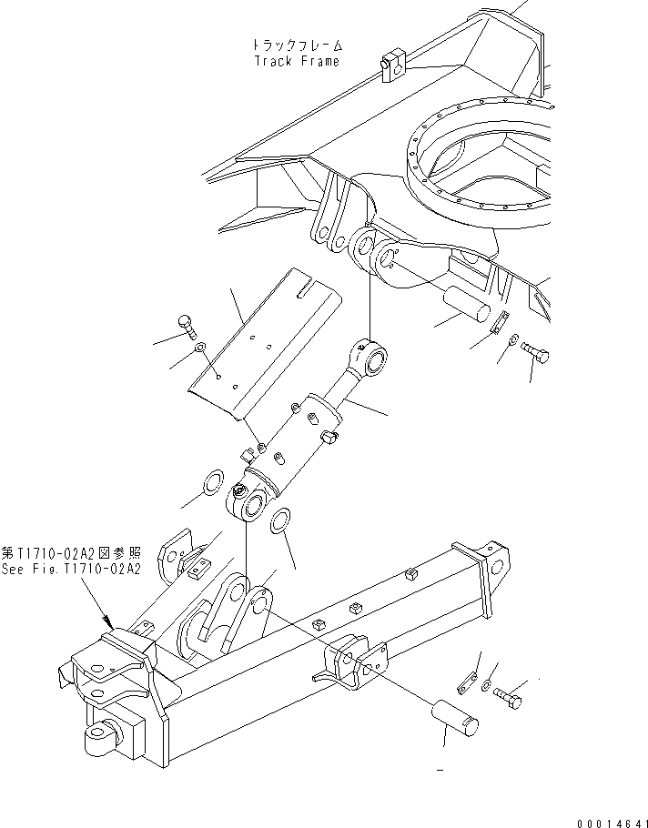 Komatsu parts book diagram for PC58UU-3 S/N 20001-UP: BLADE CYLINDER (FOR POWER TILT MECHA ANGLE BLADE)(#20848-)