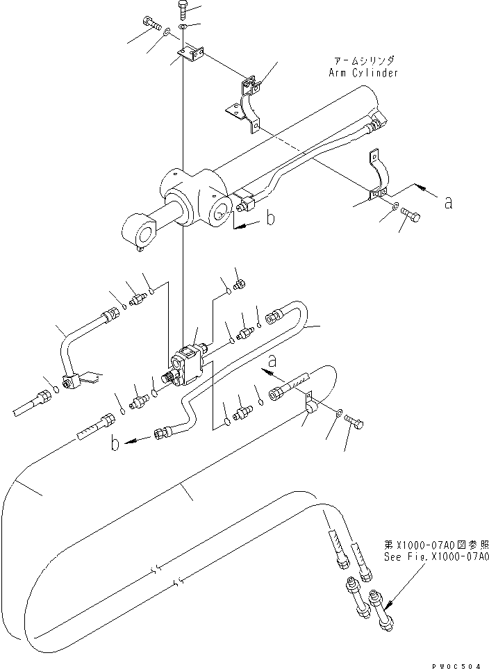 Komatsu parts book diagram for PC58UU-3 S/N 20001-UP: ARM CRANE (ARM CYLINDER)
