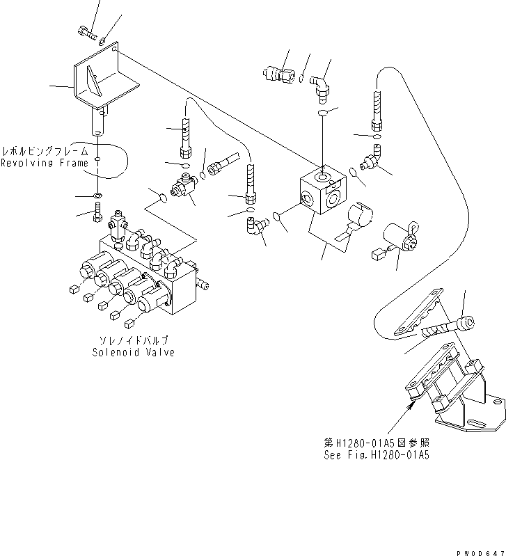 Komatsu parts book diagram for PC58UU-3 S/N 20001-UP: ARM CRANE (PPC MAIN LINE)
