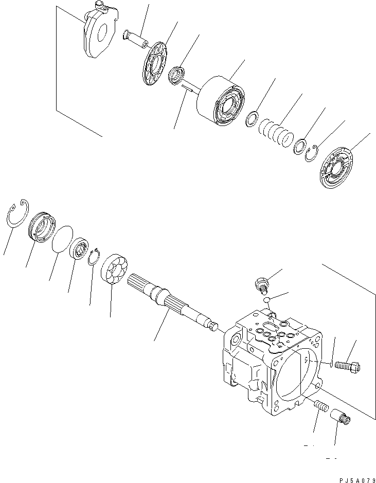 Komatsu parts book diagram for PC58UU-3 S/N 20001-UP: MAIN PUMP (2/5)