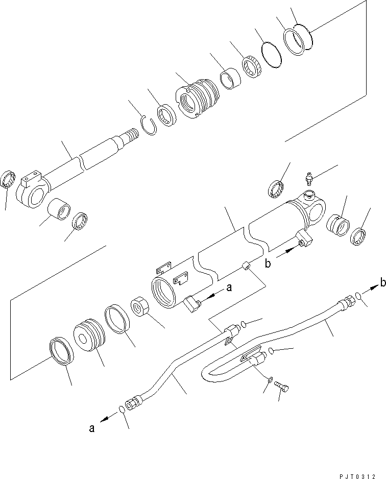 Komatsu parts book diagram for PC58UU-3 S/N 20001-UP: BOOM CYLINDER (INNER PARTS)
