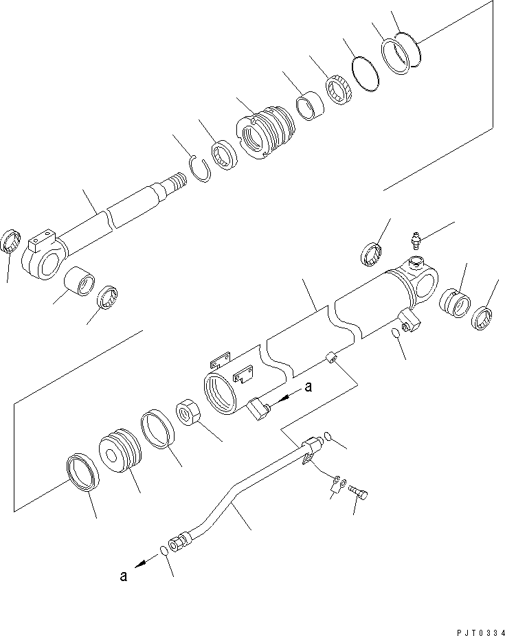Komatsu parts book diagram for PC58UU-3 S/N 20001-UP: BOOM CYLINDER (ARM CRANE SPEC.) (INNER PARTS)