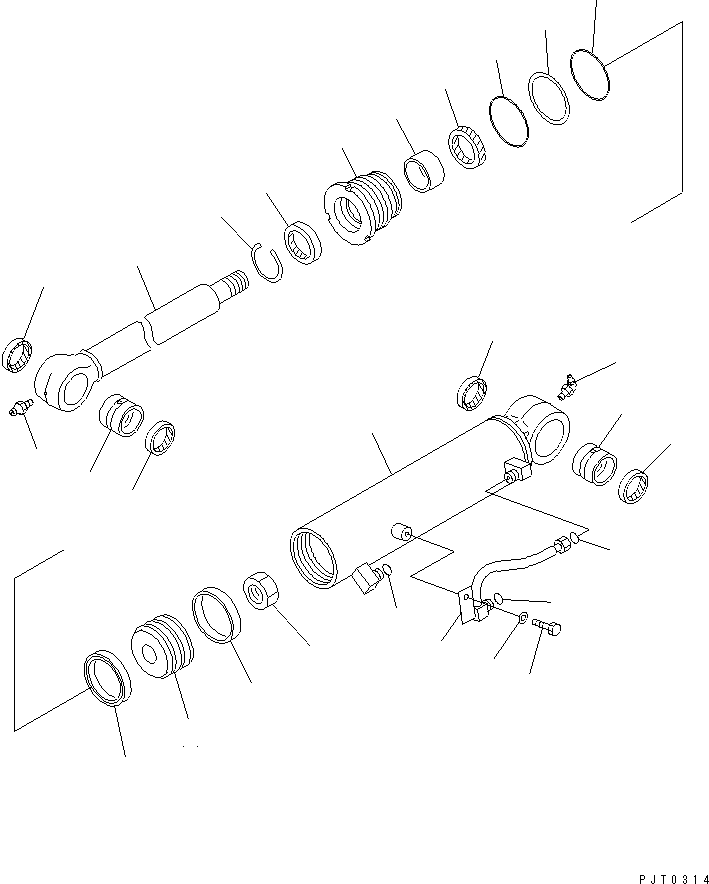 Komatsu parts book diagram for PC58UU-3 S/N 20001-UP: BOOM OFFSET CYLIND0R (INNER PARTS)