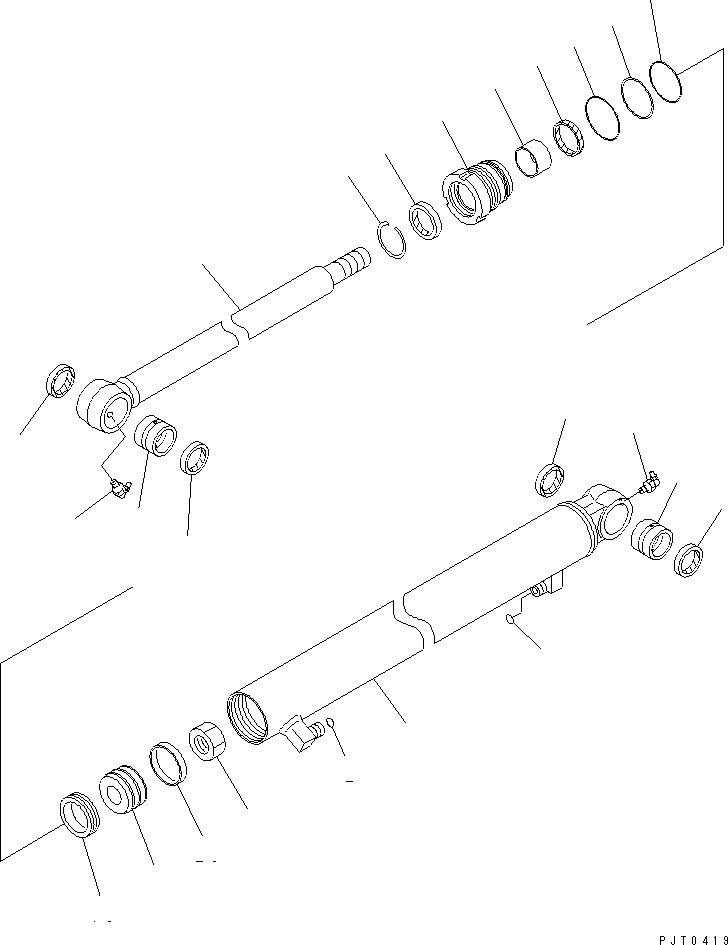 Komatsu parts book diagram for PC58UU-3 S/N 20001-UP: SLIDE ARM CYLINDER (TELESCOPIC ARM) (INNER PARTS)