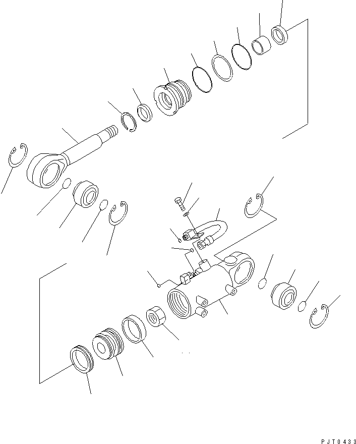 Komatsu parts book diagram for PC58UU-3 S/N 20001-UP: TILT CYLINDER (INNER PARTS)(#20848-)