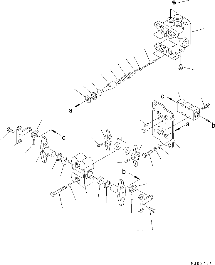 Komatsu parts book diagram for PC58UU-3 S/N 20001-UP: PPC VALVE (FOR TRAVEL)