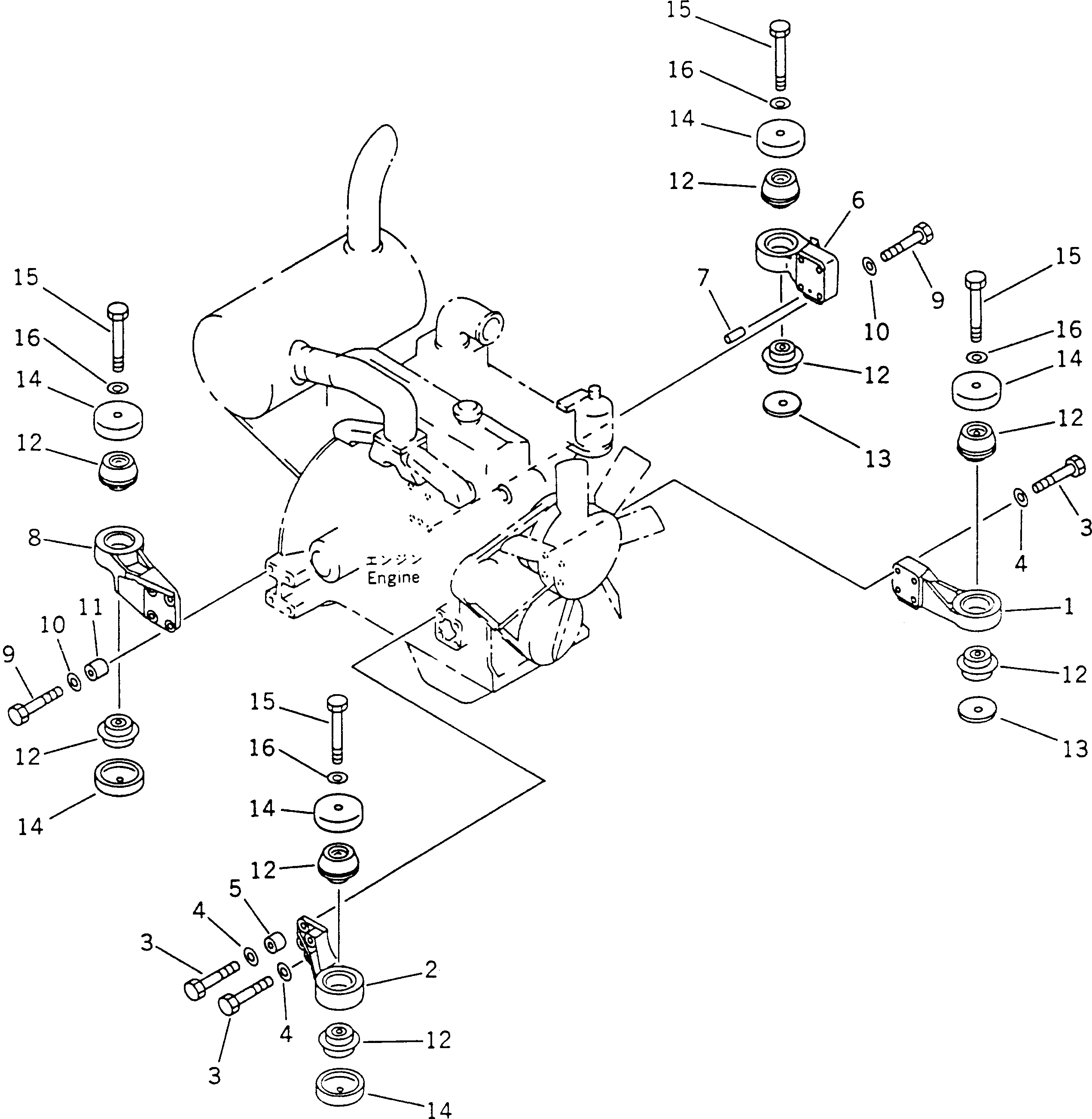 Komatsu parts book diagram for PC60-6S S/N 28001-UP: HYDRAULIC PIPING (TRAVEL MOTOR LINE) (WITH BLADE)(#34101-)