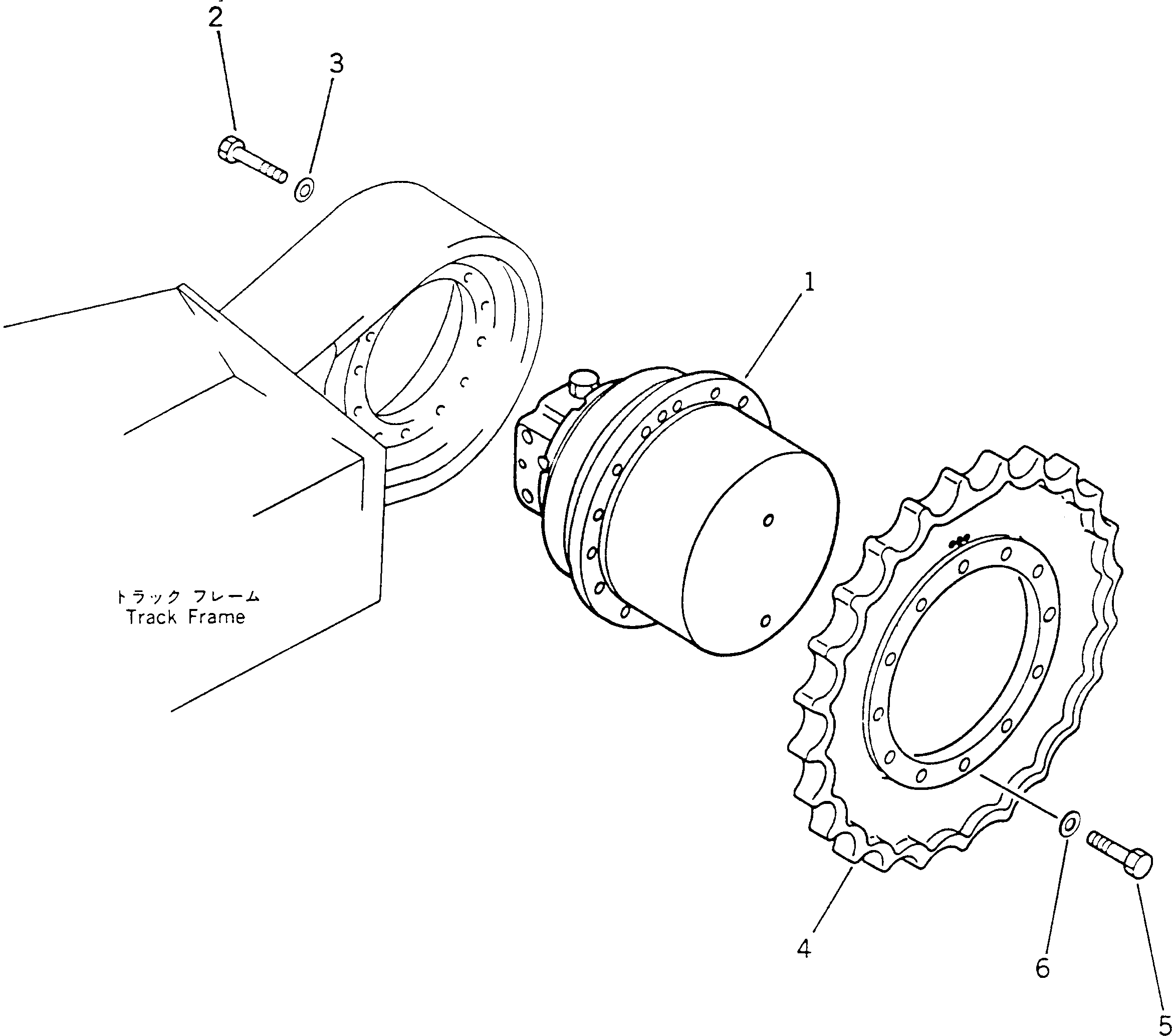 Komatsu parts book diagram for PC60-6S S/N 28001-UP: SPROCKET