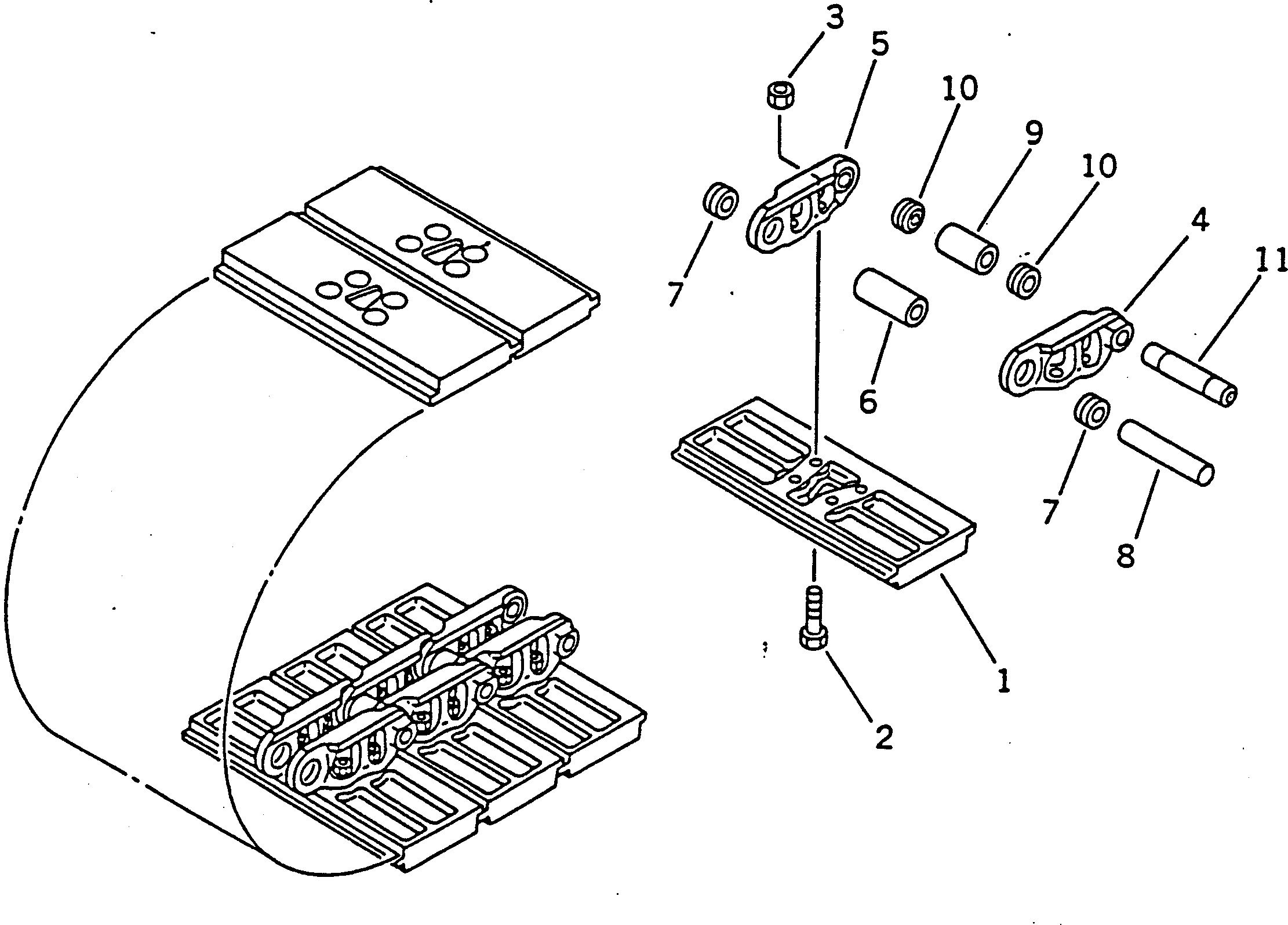 Komatsu parts book diagram for PC60-6S S/N 28001-UP: TRACK SHOE (MASTER PIN TYPE) (FLAT TYPE) (EXCEPT RUBBER SHOE)(#28001-41373)
