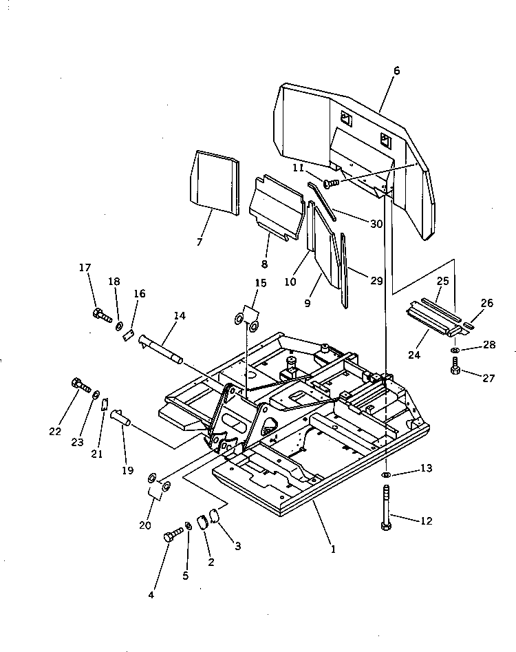 Komatsu parts book diagram for PC60-6S S/N 28001-UP: REVOLVING FRAME (FOR RUBBER SHOE AND BLADE SPEC.)(#34101-)