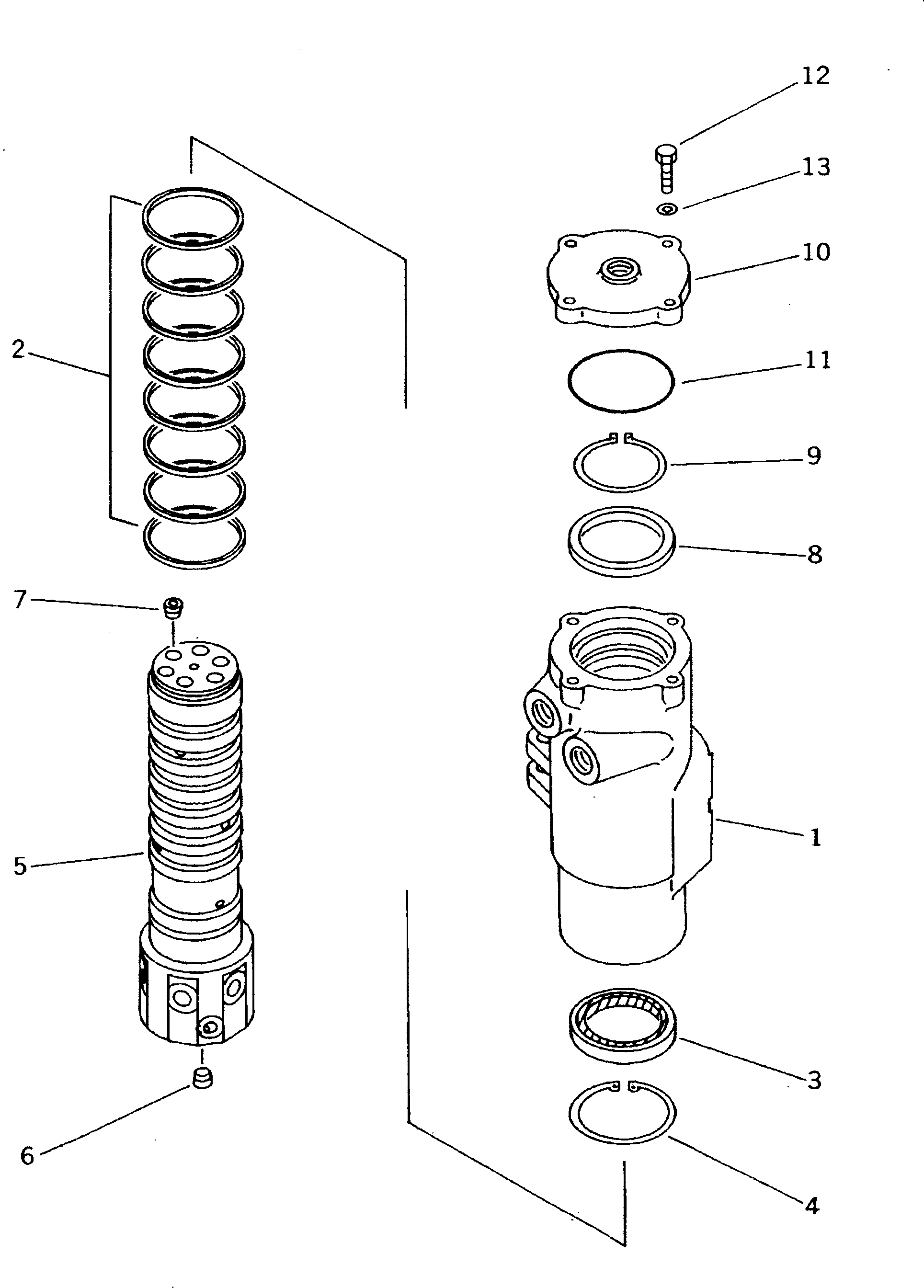 Komatsu parts book diagram for PC60-6S S/N 28001-UP: SWIVEL JOINT (WITH BLADE)