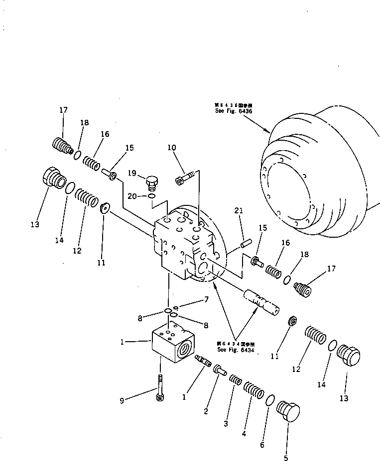Komatsu parts book diagram for PC60-6S S/N 28001-UP: TRAVEL MOTOR (2/3) (REINFORCED)