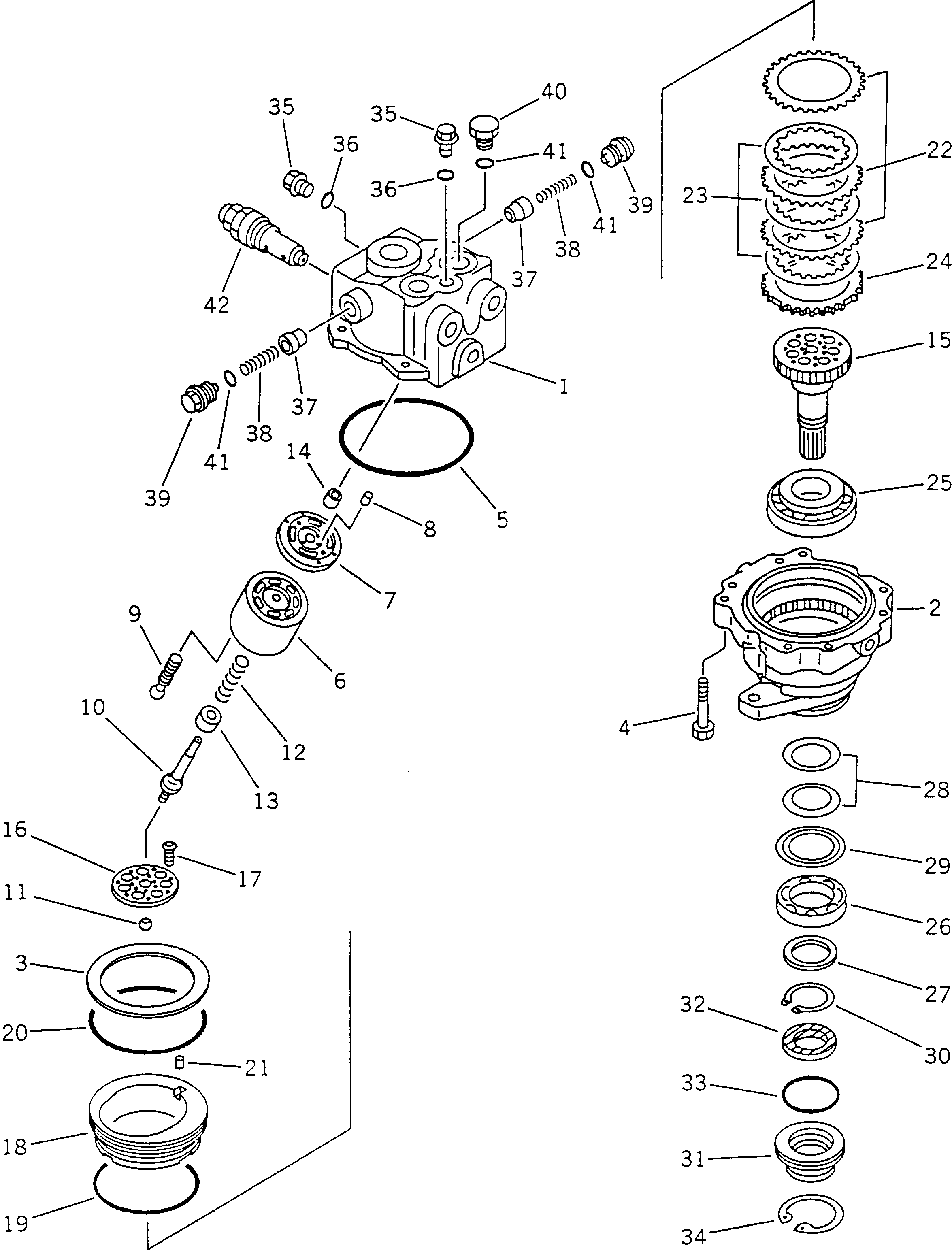 Komatsu parts book diagram for PC60-6S S/N 28001-UP: SWING MOTOR (1/2)