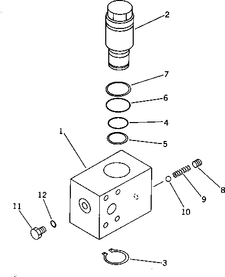Komatsu parts book diagram for PC60-6S S/N 28001-UP: ATTACHMENT VALVE (WITH ACCUMULATOR LINE)(#34101-)