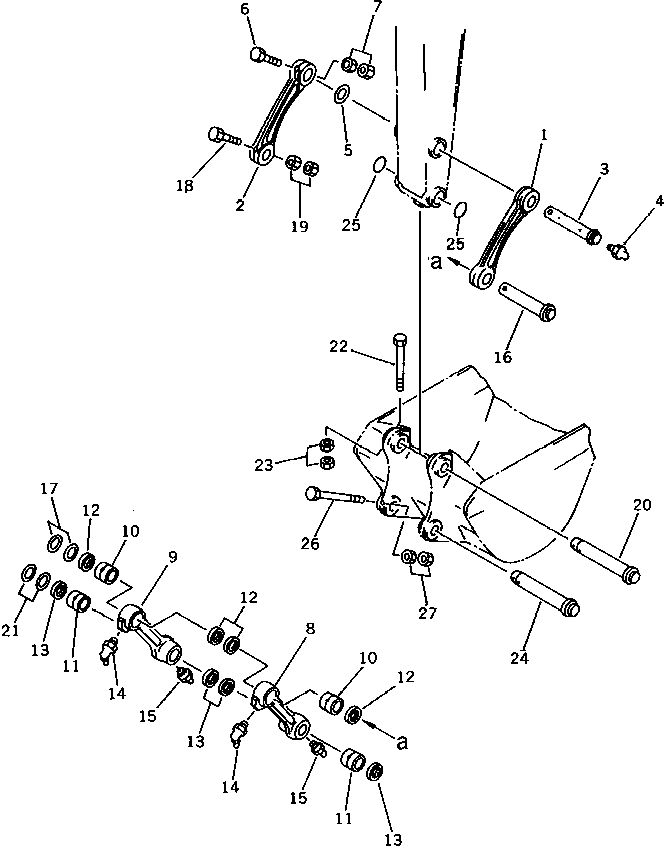 Komatsu parts book diagram for PC60-6S S/N 28001-UP: BUCKET LINK