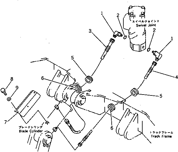 Komatsu parts book diagram for PC60-6S S/N 28001-UP: HYDRAULIC PIPING (BLADE CYLINDER LINE)