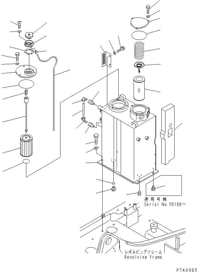 Excavators Komatsu / PC60-7 S/N 45001-UP (With Front Blade Spec.)(pc60-7-c) / HYDRAULIC TANK (WITH GAUGE PROTECTOR)(#52374-)(150020 : H0110-01A1A)