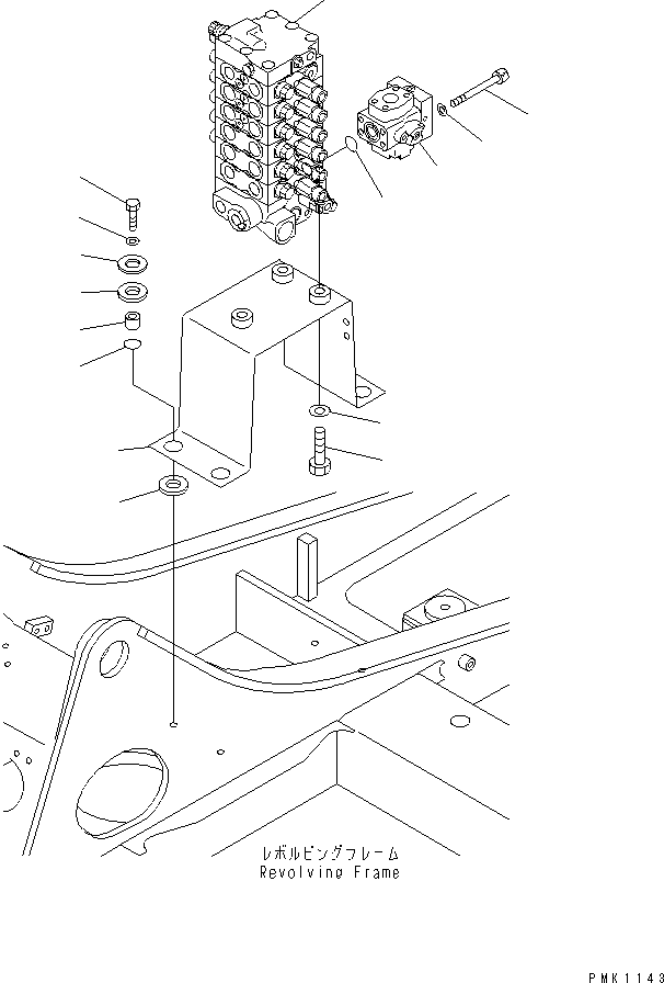 Excavators Komatsu / PC60-7 S/N 45001-UP (With Front Blade Spec.)(pc60-7-c) / MAIN VALVE (MOUNT BRACKET)(#52374-)(150040 : H0120-01A0A)