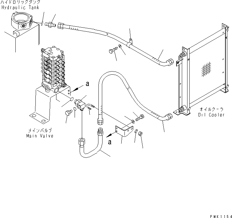 Excavators Komatsu / PC60-7 S/N 45001-UP (With Front Blade Spec.)(pc60-7-c) / OIL COOLER LINE (1-ACTUATER ATTACHMENT AND PLUG)(#52374-)(150200 : H0320-01A2A)